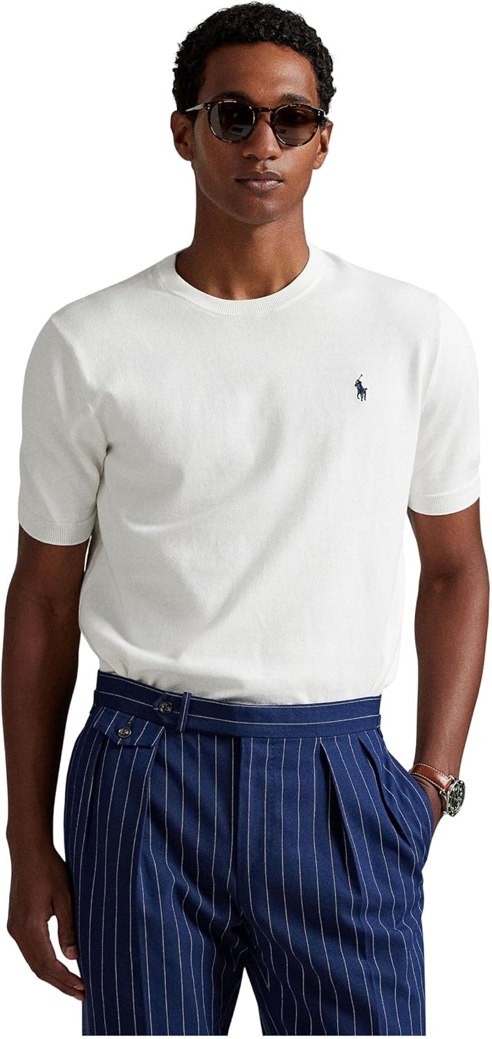 Polo Ralph Lauren мужской хлопковый короткий рукав свитер, Deckwash White/Navy Polo Pony
Polo Ralph Lauren мужской хлопковый короткий рукав свитер, Deckwash White/Navy Polo Pony