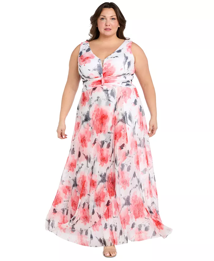 Платье плюс сайз с принтом, плиссированное, с присборенной талией R & M Richards, красный
Платье плюс сайз с принтом, плиссированное, с присборенной талией R & M Richards, красный