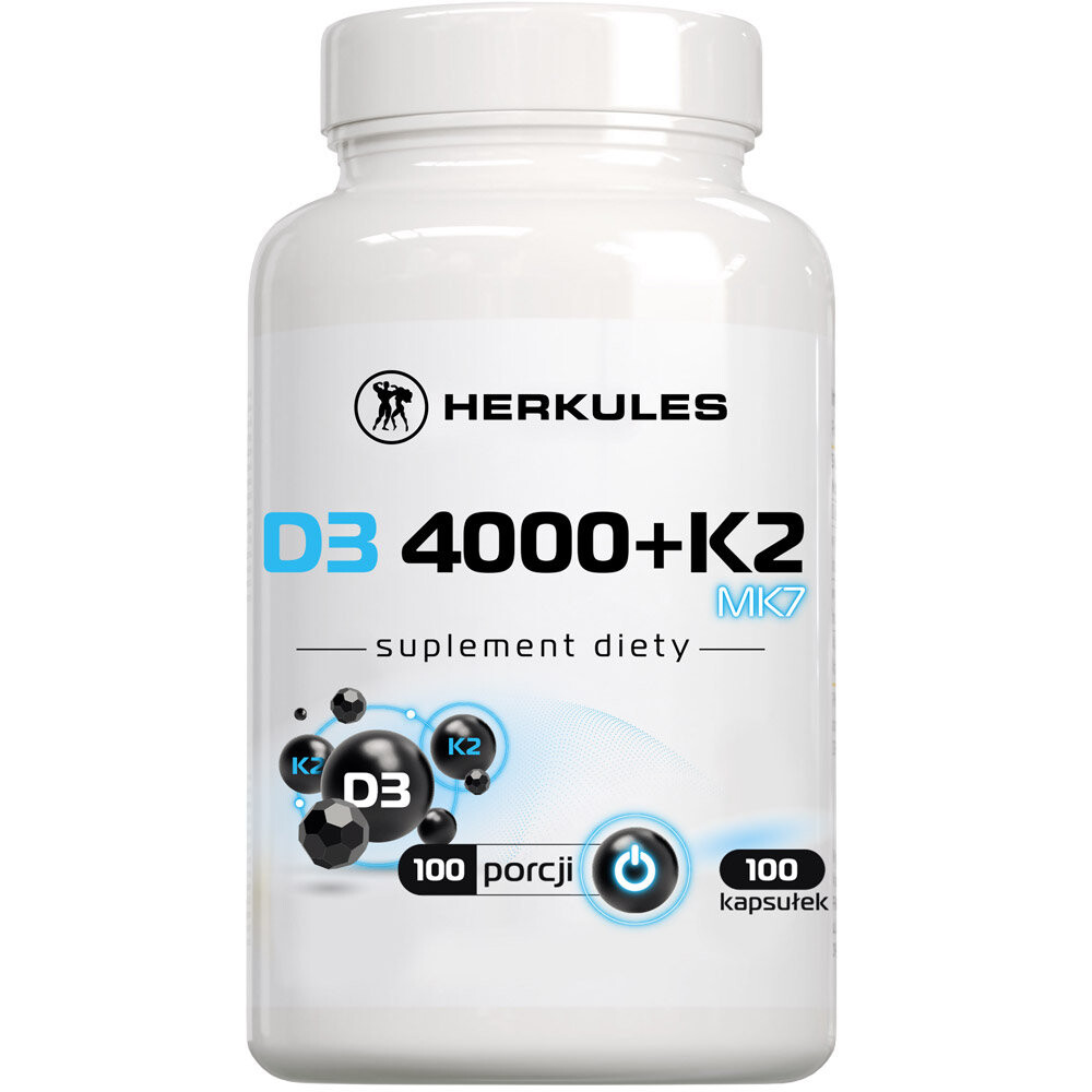Herkules D3 4000+K2 MK7, БАД, 100 капсул
Herkules D3 4000+K2 MK7, БАД, 100 капсул