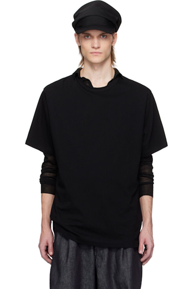 Черная футболка с принтом логотипа на спине Y's For Men 
Черная футболка с принтом логотипа на спине Y's For Men