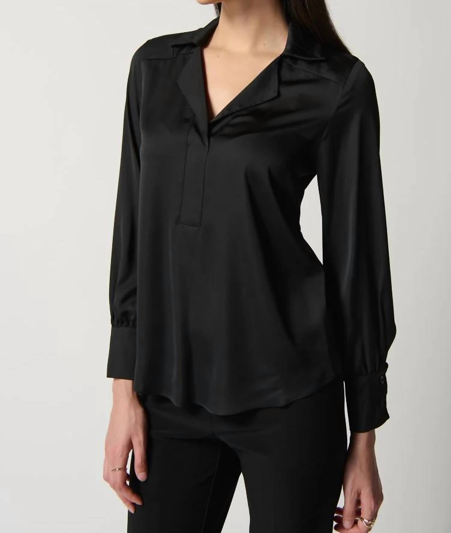 Joseph Ribkoff Топ с воротником-стойкой, черный
Joseph Ribkoff Топ с воротником-стойкой, черный