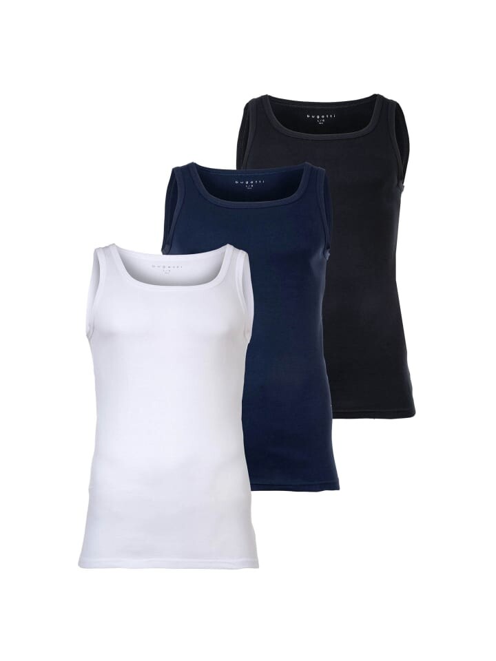 Майка Bugatti Unterhemd 3er Pack, цвет Schwarz/Blau/Weiß
Майка Bugatti Unterhemd 3er Pack, цвет Schwarz/Blau/Weiß