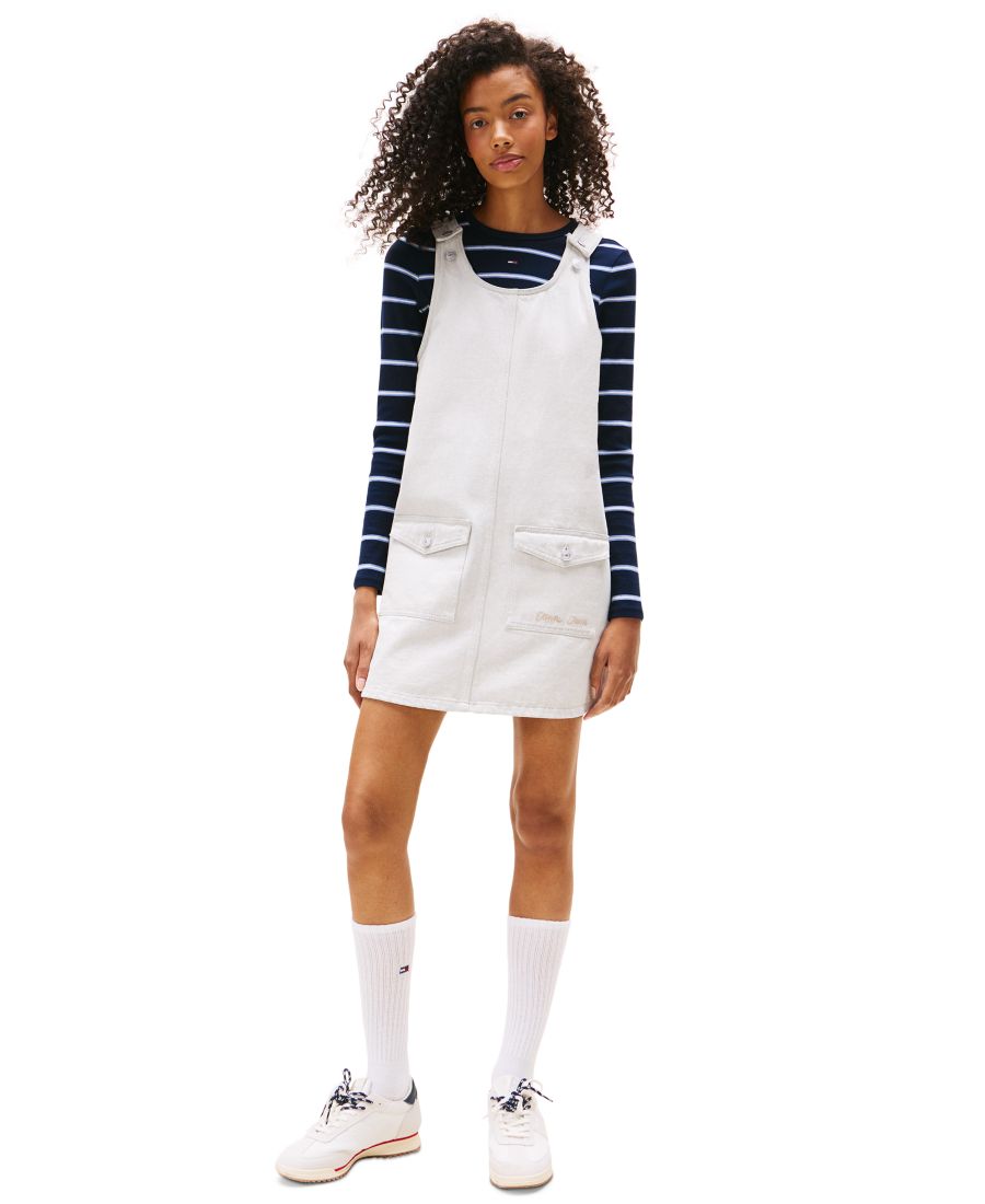 Женское платье-сарафан без рукавов с вырезом-лодочкой Tommy Jeans, Denim White 01
Женское платье-сарафан без рукавов с вырезом-лодочкой Tommy Jeans, Denim White 01