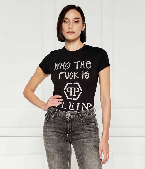 Сексуальная чистая футболка Slim fit Philipp Plein, черный 
Сексуальная чистая футболка Slim fit Philipp Plein, черный