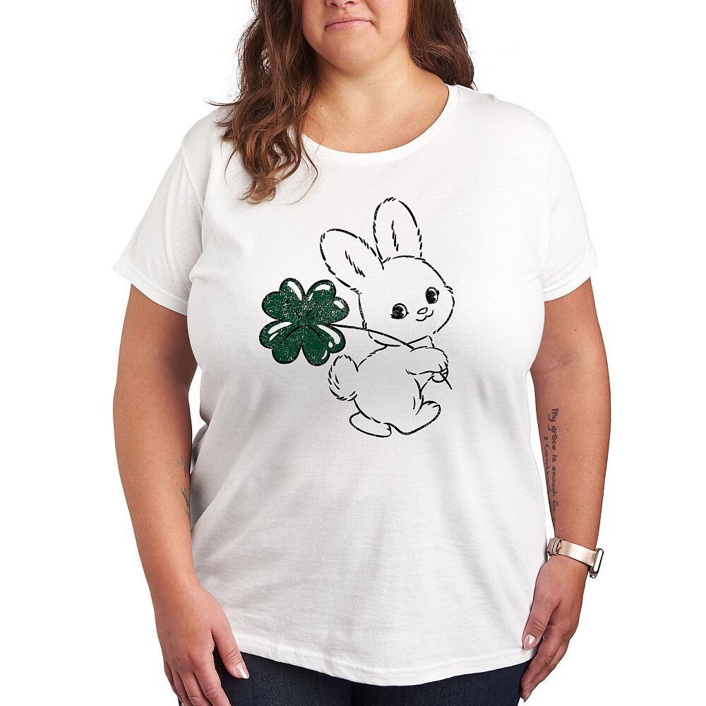 Футболка Plus с рисунком кролика и клевера Licensed Character, белый
Футболка Plus с рисунком кролика и клевера Licensed Character, белый