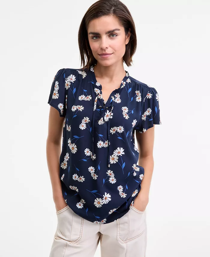 Женская блузка с кружевными шнуровками и рюшами Daisy Tommy Hilfiger, синий
Женская блузка с кружевными шнуровками и рюшами Daisy Tommy Hilfiger, синий