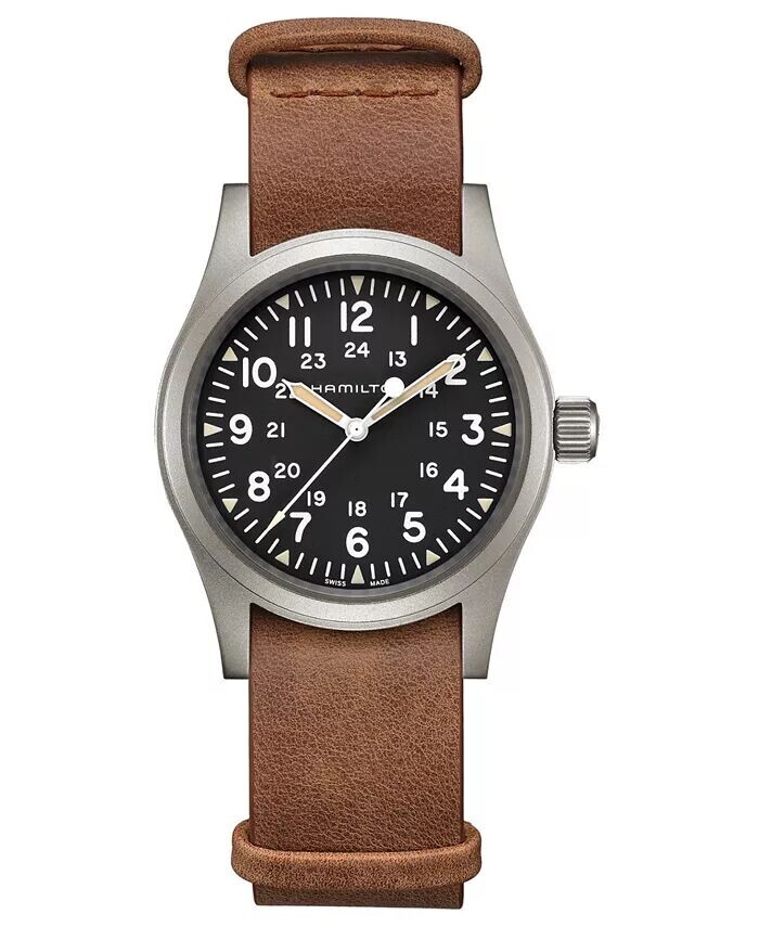 Часы унисекс швейцарские механические цвета хаки коричневый кожаный ремешок 38 мм Hamilton
Часы унисекс швейцарские механические цвета хаки коричневый кожаный ремешок 38 мм Hamilton