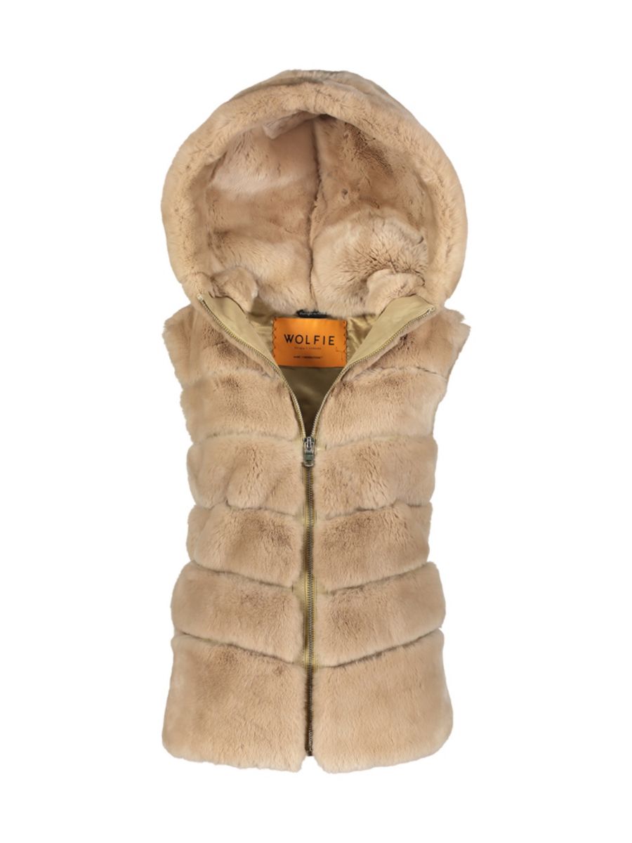 Двусторонний жилет из овчины с капюшоном WOLFIE FURS, бежевый
Двусторонний жилет из овчины с капюшоном WOLFIE FURS, бежевый
