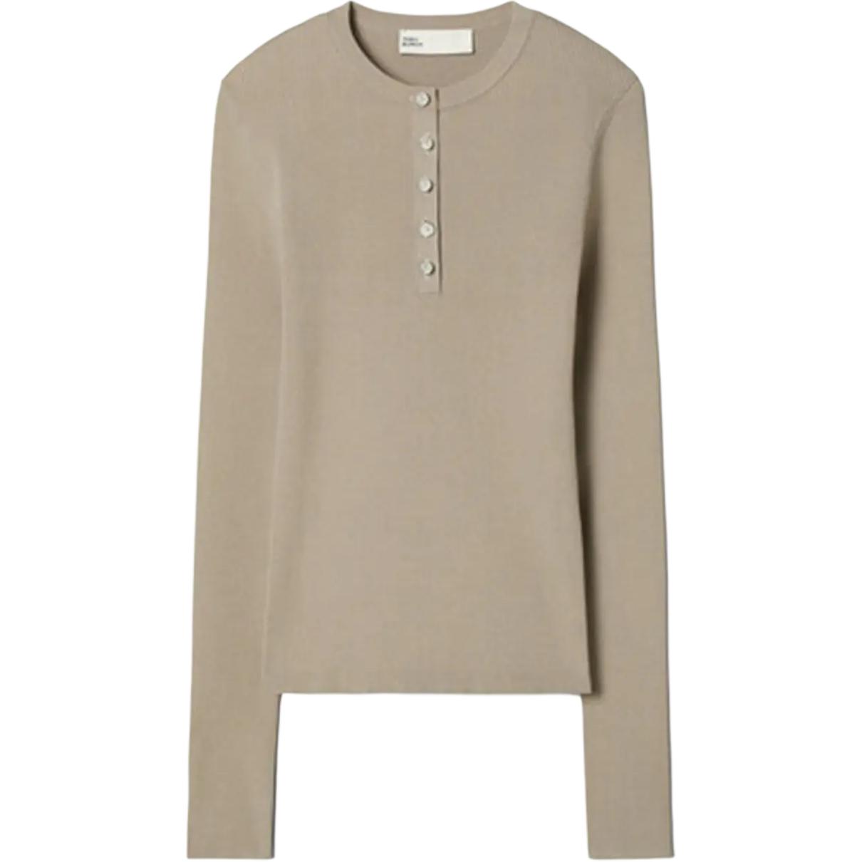 Tory Burch Вязаный женский свитер бежевого цвета с круглым вырезом, средней толщины
Tory Burch Вязаный женский свитер бежевого цвета с круглым вырезом, средней толщины