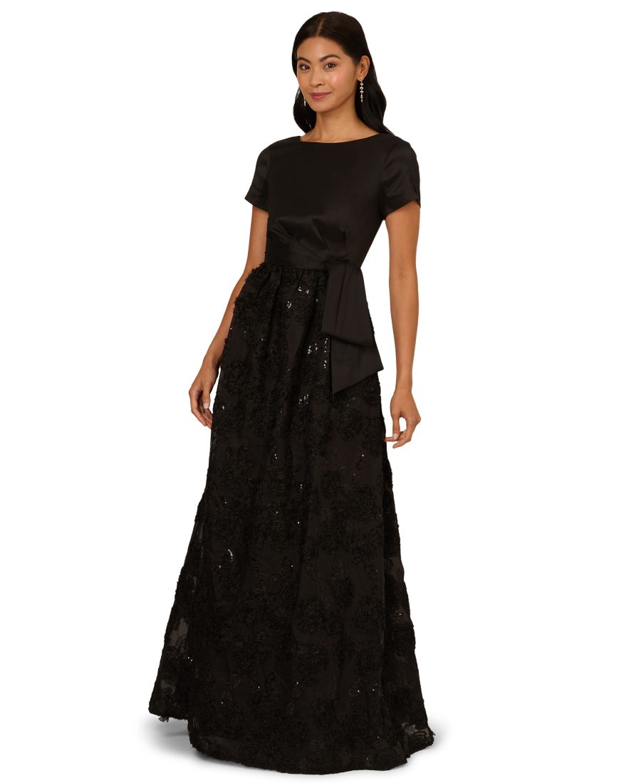 Женское платье с короткими рукавами и цветочным узором в технике сутажа Adrianna Papell, Black
Женское платье с короткими рукавами и цветочным узором в технике сутажа Adrianna Papell, Black