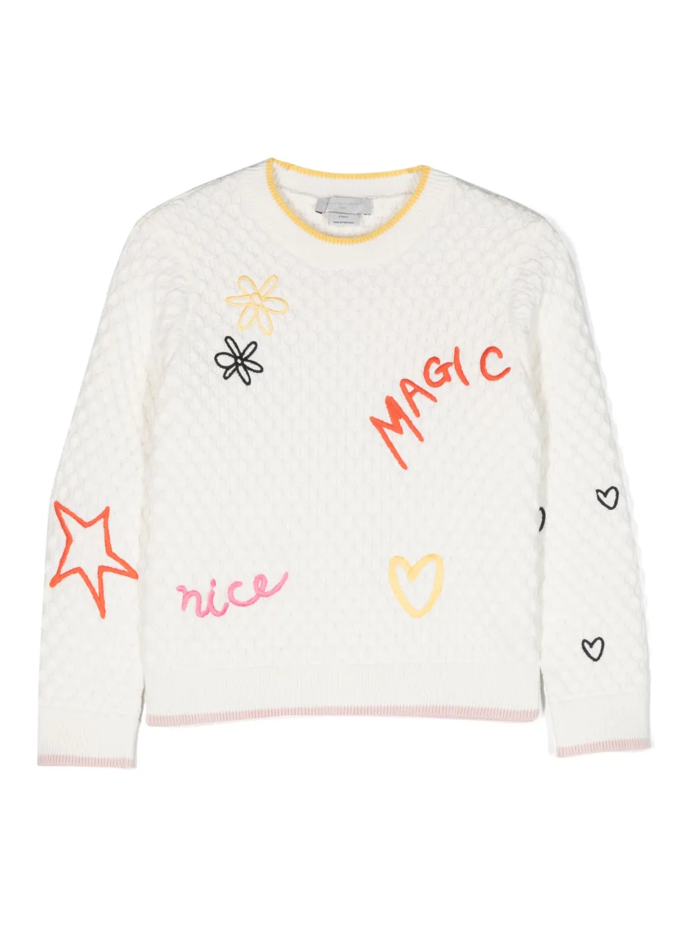 Вязаный топ с вышивкой Stella McCartney Kids, белый
Вязаный топ с вышивкой Stella McCartney Kids, белый