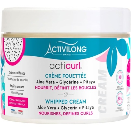 Крем для вьющихся волос Acticurl Whipped Cream с алоэ вера и глицерином 300 мл Activilong
Крем для вьющихся волос Acticurl Whipped Cream с алоэ вера и глицерином 300 мл Activilong