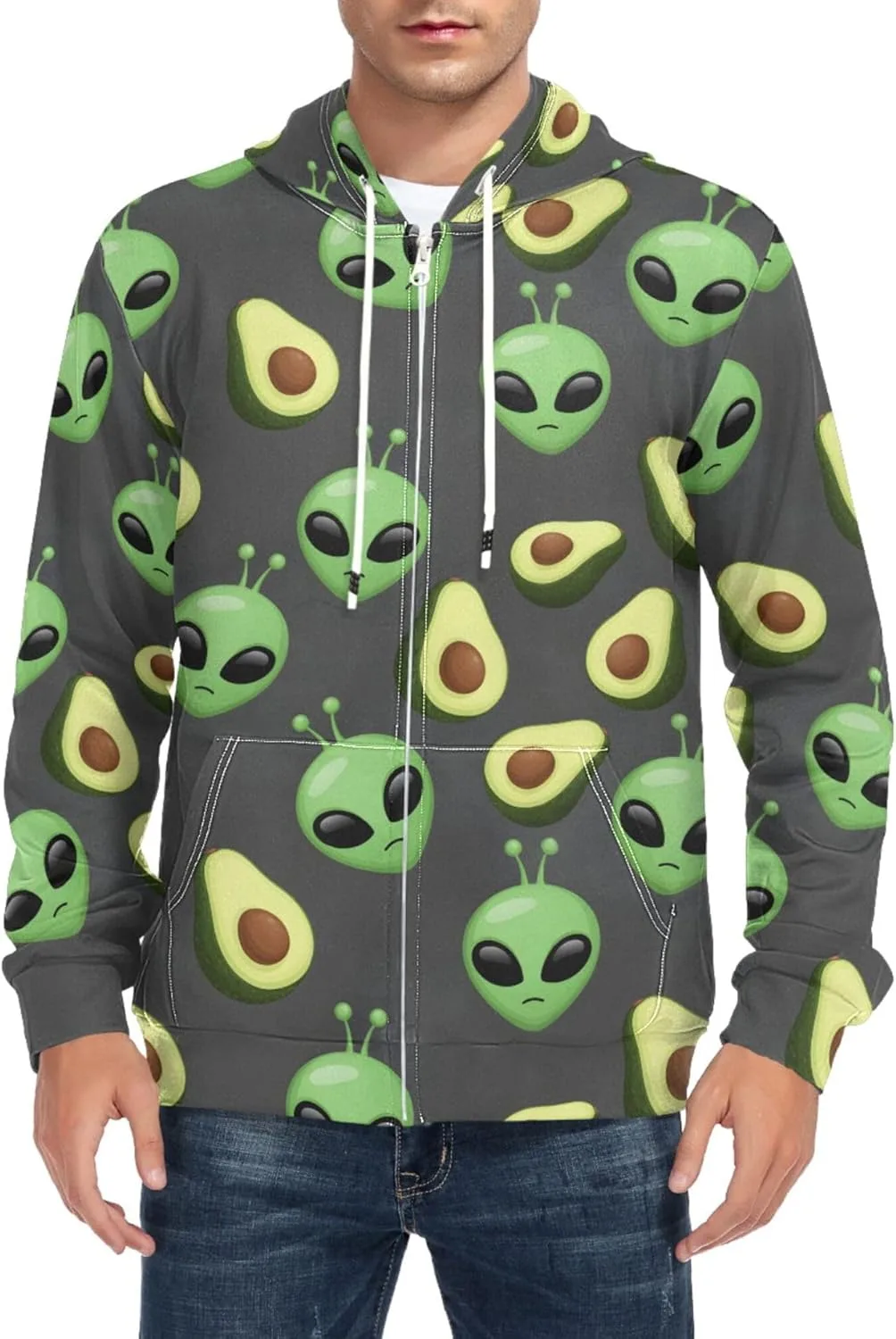 Мужская толстовка с капюшоном на молнии, принт Avocado Alien, с карманом CUPADA
Мужская толстовка с капюшоном на молнии, принт Avocado Alien, с карманом CUPADA