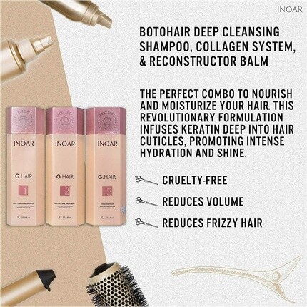 Профессионал - Система кератинового разглаживания G-Hair - Различные размеры Inoar
Профессионал - Система кератинового разглаживания G-Hair - Различные размеры Inoar