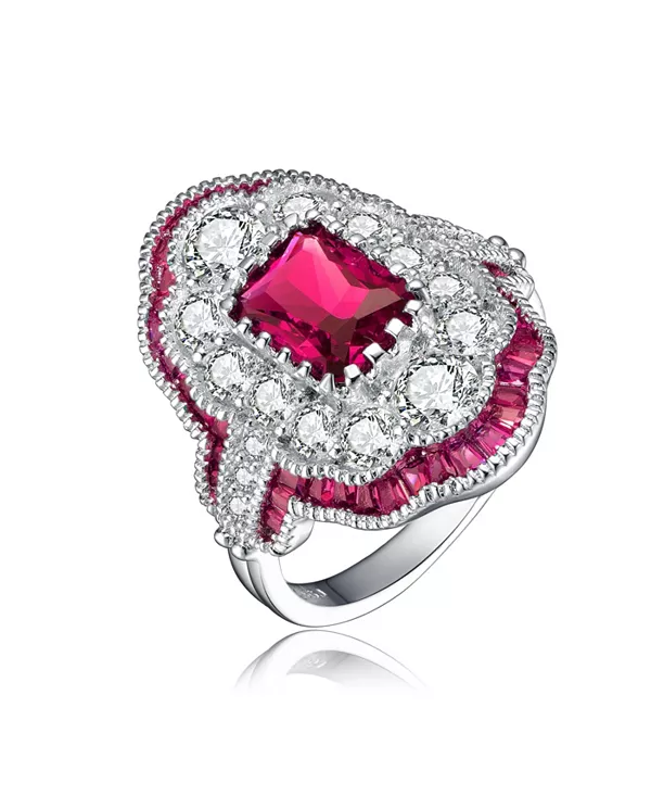 Коктейльное кольцо из стерлингового серебра с покрытием из белого золота и радиантными и багетными кубическими цирконами Genevive, red
Коктейльное кольцо из стерлингового серебра с покрытием из белого золота и радиантными и багетными кубическими цирконами Genevive, red