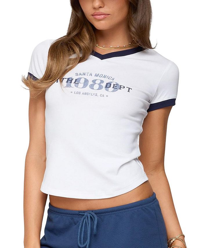 Футболка с V-образным вырезом Santa Monica Edikted, белый
Футболка с V-образным вырезом Santa Monica Edikted, белый