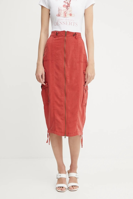 Юбка с добавлением льна CASEY Guess, красный 
Юбка с добавлением льна CASEY Guess, красный