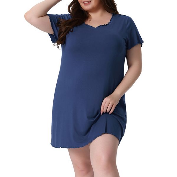 Пижамное платье Plus size с коротким рукавом и рюшами Agnes Orinda, Navy Blue
Пижамное платье Plus size с коротким рукавом и рюшами Agnes Orinda, Navy Blue