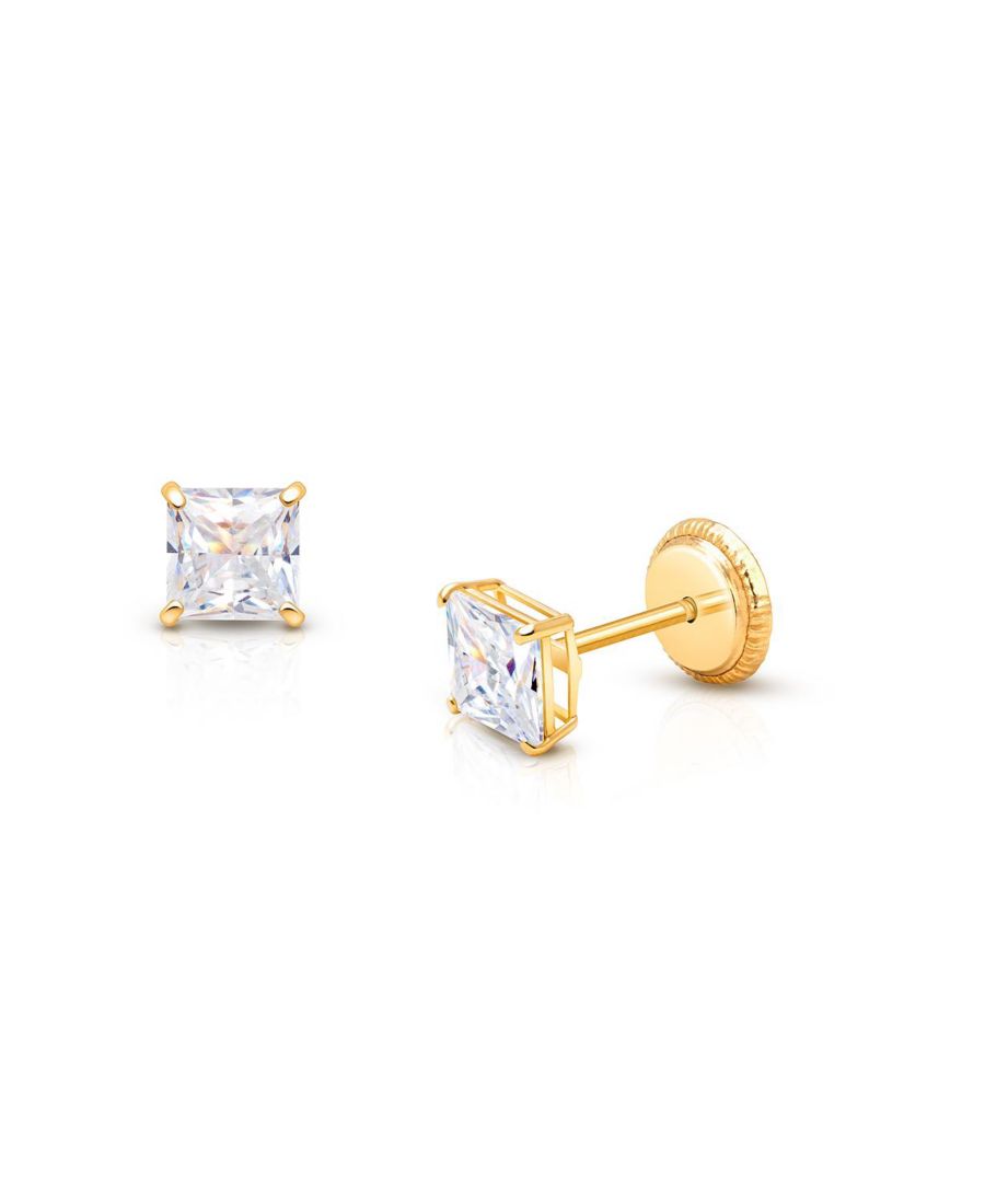 Детские серьги-гвоздики из 14-каратного золота, 4 мм, огранка принцесса, с винтовой застежкой Tiny Blessings, 14k yellow gold
Детские серьги-гвоздики из 14-каратного золота, 4 мм, огранка принцесса, с винтовой застежкой Tiny Blessings, 14k yellow gold