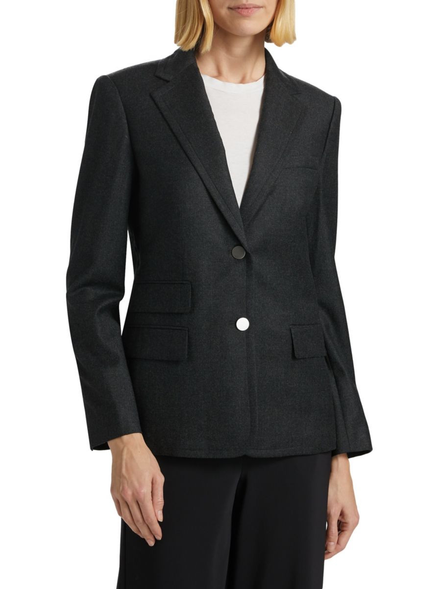 Шерстяной пиджак с двумя пуговицами Theory, цвет New Charcoal Melange
Шерстяной пиджак с двумя пуговицами Theory, цвет New Charcoal Melange