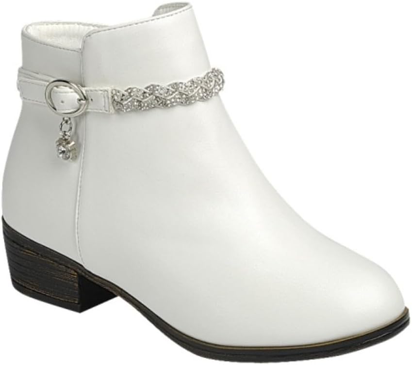 Детские ботинки Forever Link для девочек с низким широким каблуком, боковой молнией, короткие для маленьких и больших детей, White
Детские ботинки Forever Link для девочек с низким широким каблуком, боковой молнией, короткие для маленьких и больших детей, White