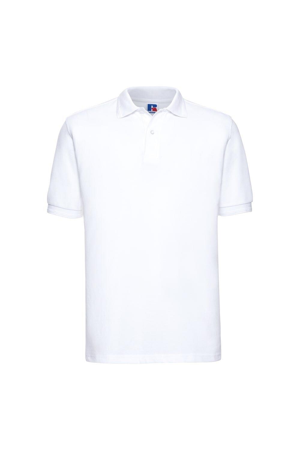Рубашка поло с короткими рукавами и рифленым воротником и манжетами Russell, белый 
Рубашка поло с короткими рукавами и рифленым воротником и манжетами Russell, белый