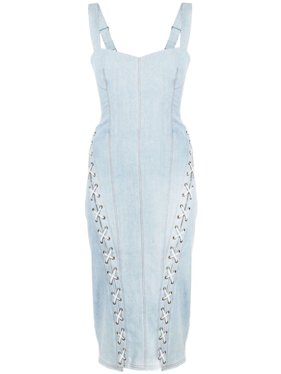 Fleur Du Mal приталенное джинсовое платье со шнуровкой, синий
Fleur Du Mal приталенное джинсовое платье со шнуровкой, синий