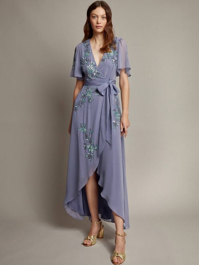 Платье с запахом от сары Monsoon, синий 
Платье с запахом от сары Monsoon, синий