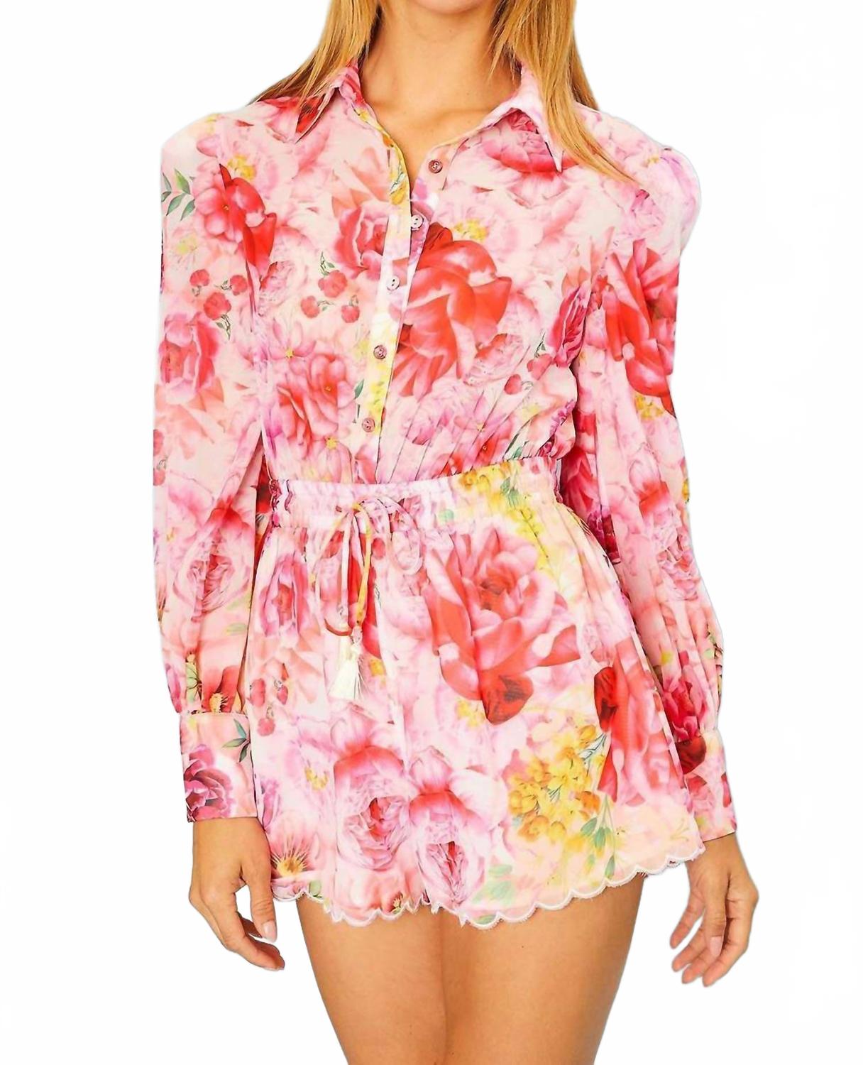 Main Strip Комбинезон с фестончатым краем и цветочным принтом, розовый
Main Strip Комбинезон с фестончатым краем и цветочным принтом, розовый