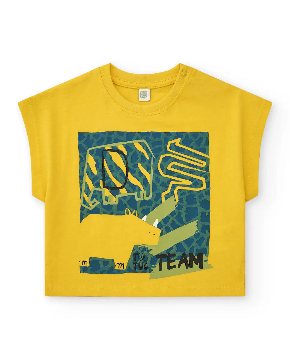 Футболка для мальчика с принтом спереди и застежкой на плече Tuc tuc, желтый
Футболка для мальчика с принтом спереди и застежкой на плече Tuc tuc, желтый