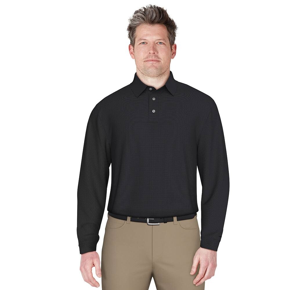 Мужская мини-жаккардовая рубашка-поло для гольфа с длинными рукавами для турниров Большого шлема Grand Slam, цвет Caviar
Мужская мини-жаккардовая рубашка-поло для гольфа с длинными рукавами для турниров Большого шлема Grand Slam, цвет Caviar