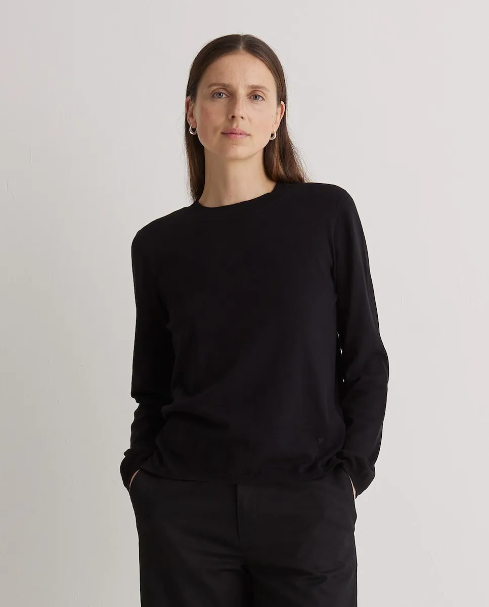 Женский джемпер с круглым вырезом и длинными рукавами Yerse, черный
Женский джемпер с круглым вырезом и длинными рукавами Yerse, черный