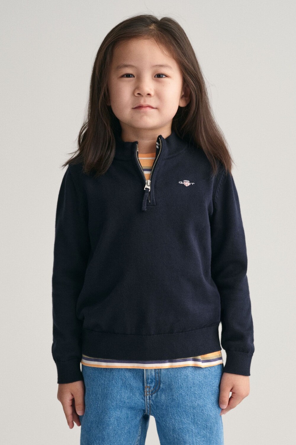 Хлопковый свитер с короткой молнией Gant, синий
Хлопковый свитер с короткой молнией Gant, синий