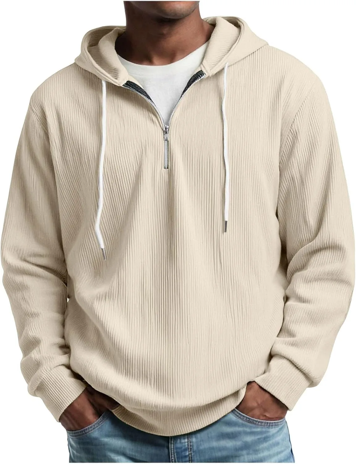 Мужская худи на четверть молнии с длинными рукавами и шнурком
Мужская худи на четверть молнии с длинными рукавами и шнурком