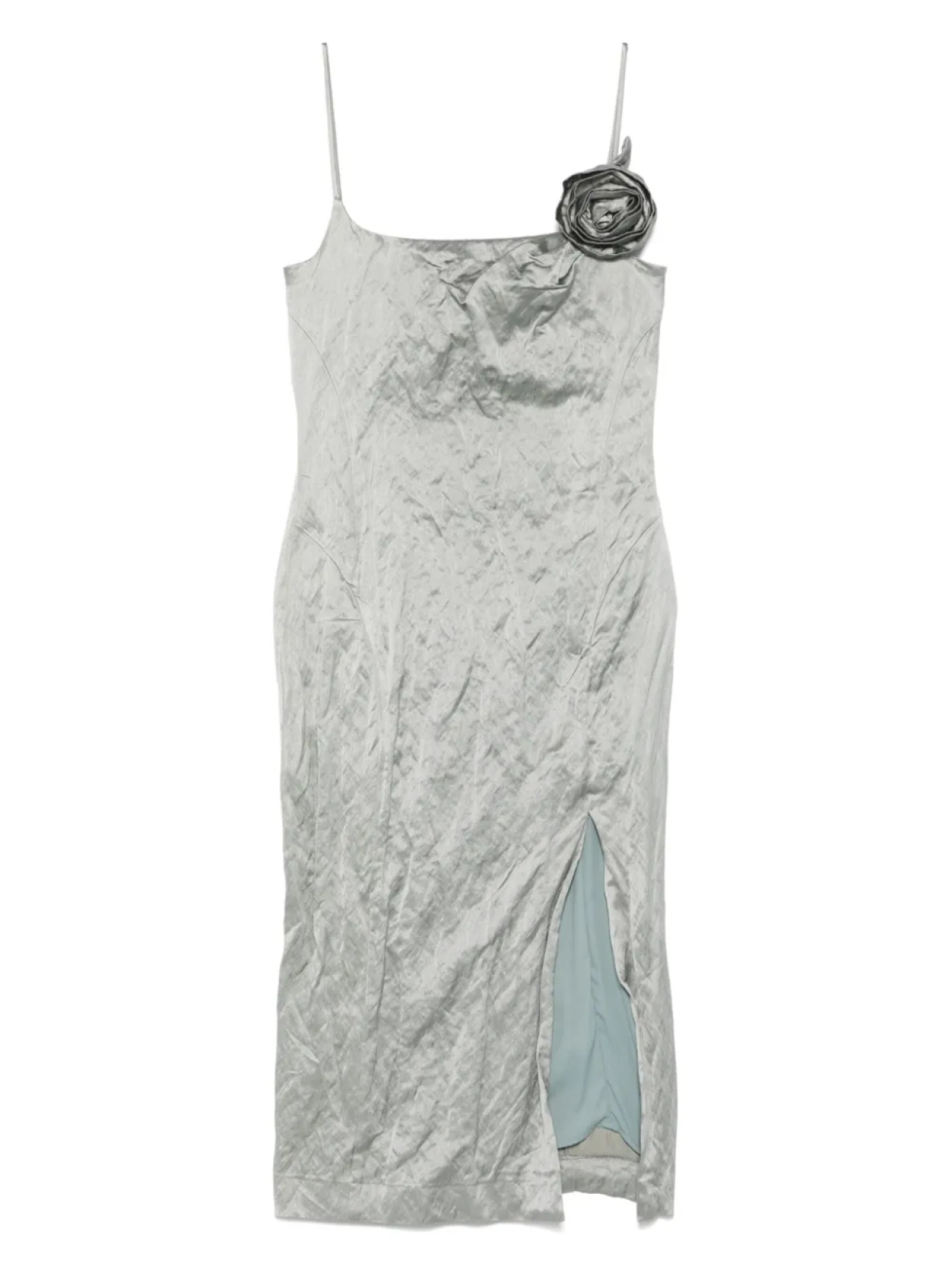 Атласное платье миди с жатым эффектом Blumarine, серый
Атласное платье миди с жатым эффектом Blumarine, серый