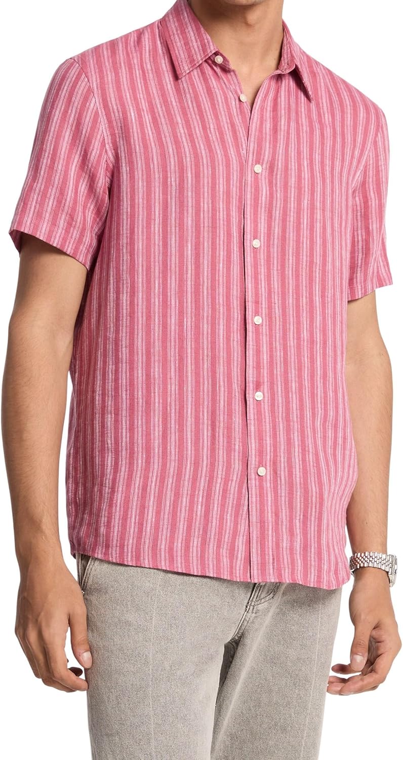 Michael Kors мужская короткая рукав льняная полосатая классического кроя рубашка, Rosewood
Michael Kors мужская короткая рукав льняная полосатая классического кроя рубашка, Rosewood
