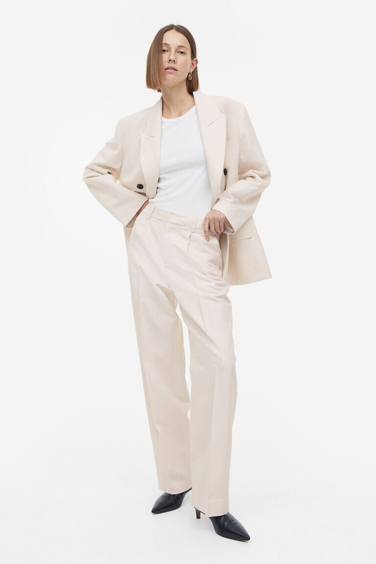 Брюки из смесового шелка H&M, белый
Брюки из смесового шелка H&M, белый