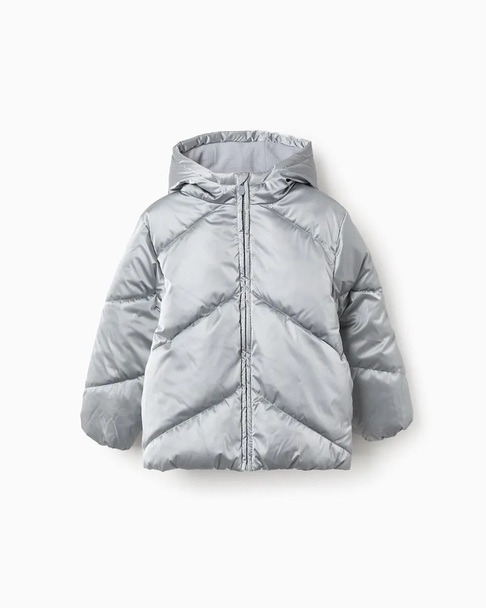 Детский стеганый пуховик с флисовой подкладкой и капюшоном Zippy, серебряный
Детский стеганый пуховик с флисовой подкладкой и капюшоном Zippy, серебряный