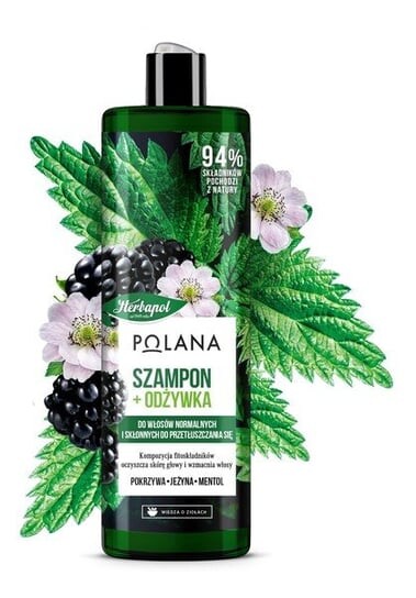 Шампунь и кондиционер для волос 2в1 - Ежевика, крапива и ментол 400мл Herbapol Polana
Шампунь и кондиционер для волос 2в1 - Ежевика, крапива и ментол 400мл Herbapol Polana