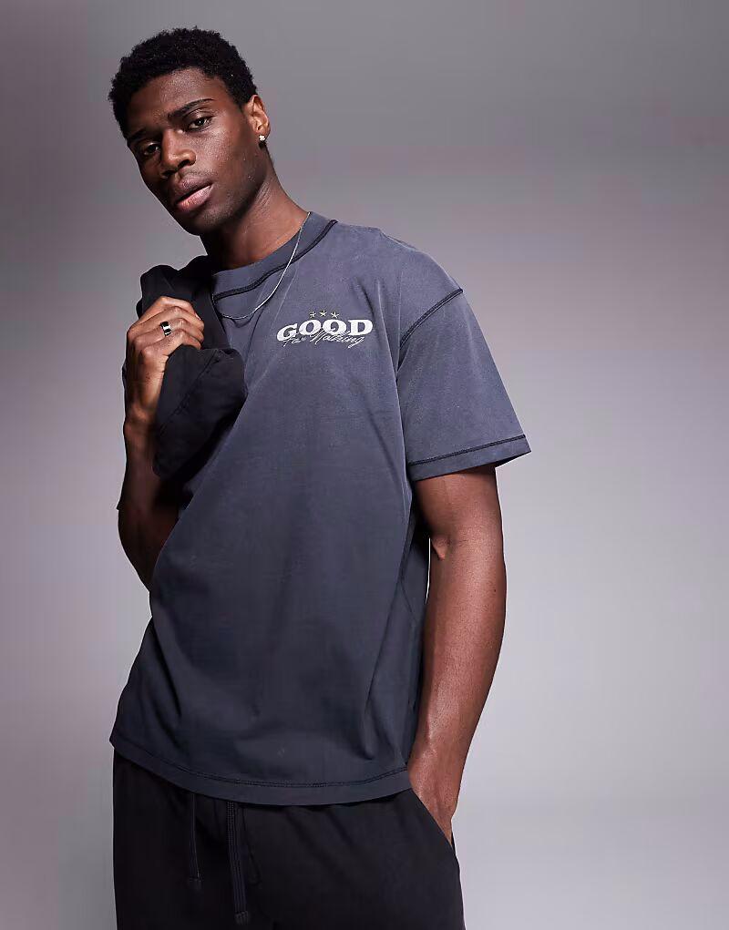 Футболка Good For Nothing в цветном спрее с принтом на спине серого цвета
Футболка Good For Nothing в цветном спрее с принтом на спине серого цвета