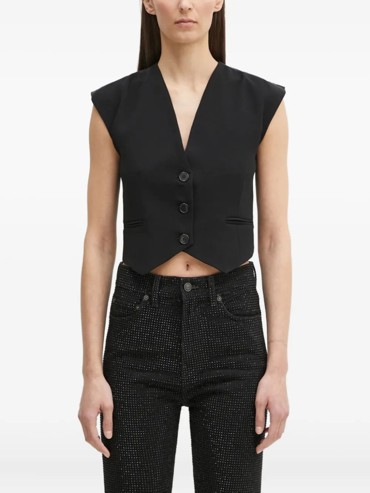 Топ без рукавов Fiorucci с застежкой на пуговицы, черный
Топ без рукавов Fiorucci с застежкой на пуговицы, черный