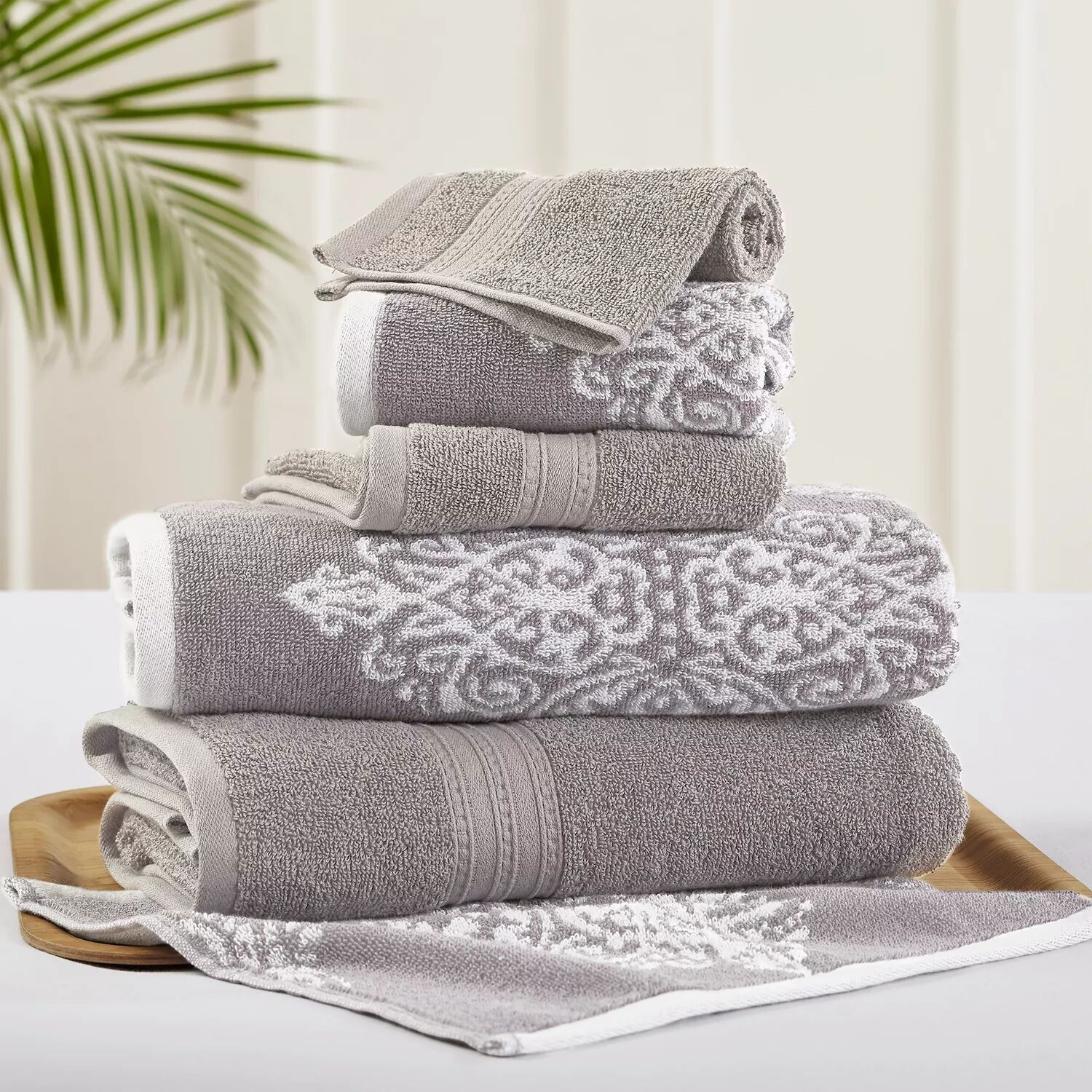 Набор двусторонних жаккардовых полотенец Allure Artesia Damask, 6 предметов, серый
Набор двусторонних жаккардовых полотенец Allure Artesia Damask, 6 предметов, серый