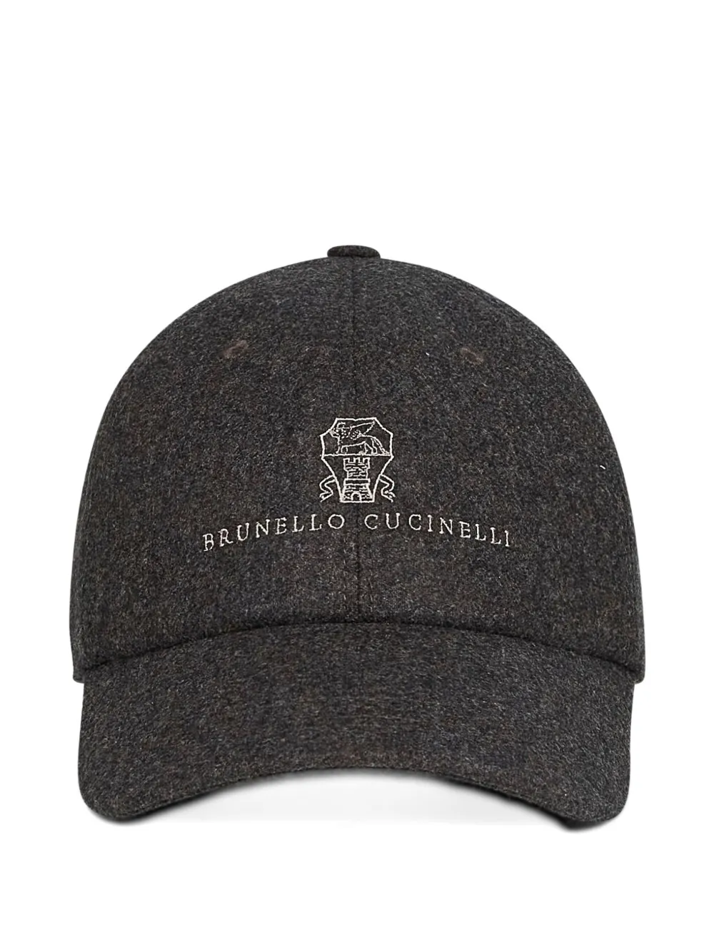 Фуражка с вышитым гербом и изогнутым козырьком Brunello Cucinelli, серый 
Фуражка с вышитым гербом и изогнутым козырьком Brunello Cucinelli, серый