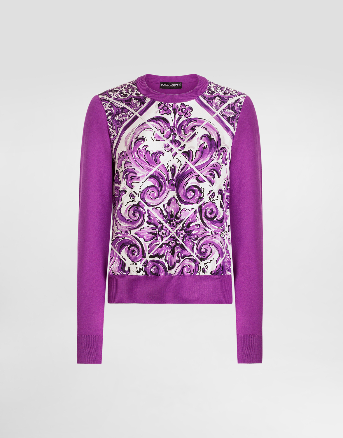 Шелковый пуловер с принтом в стиле майолика Dolce & Gabbana, мультиколор
Шелковый пуловер с принтом в стиле майолика Dolce & Gabbana, мультиколор