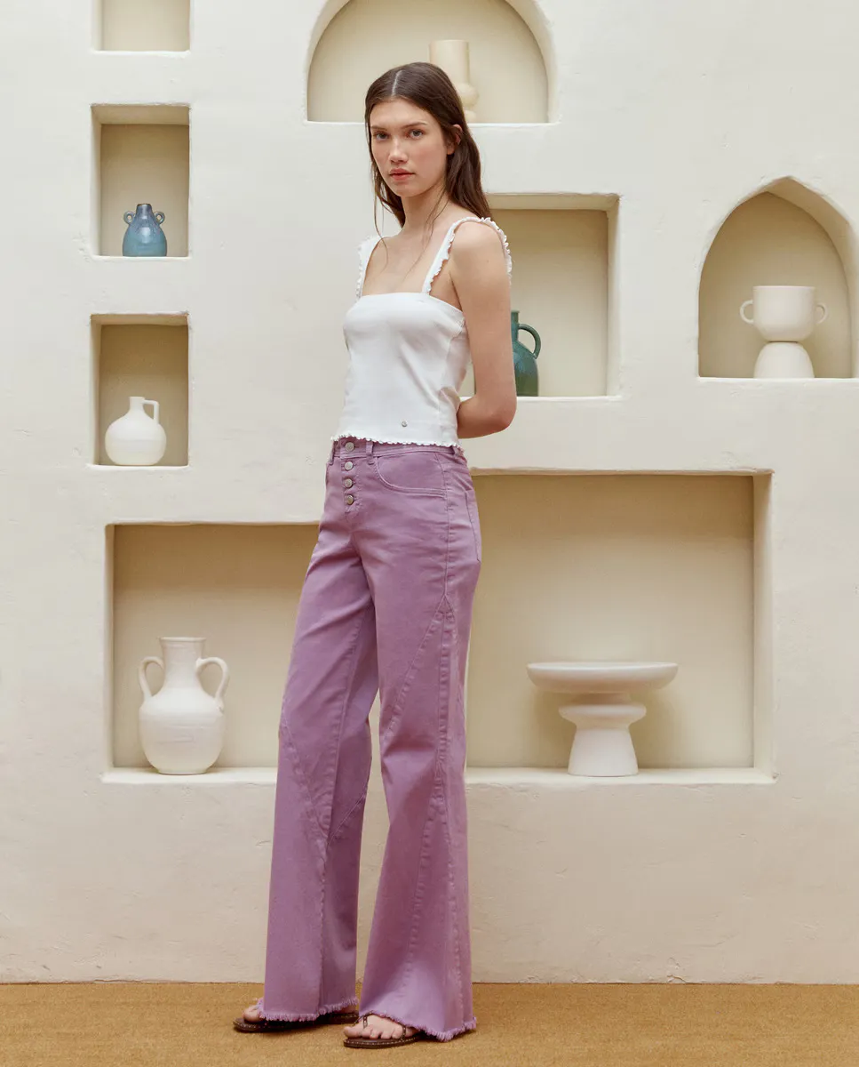 Женские широкие брюки-кили Green Coast, лиловый
Женские широкие брюки-кили Green Coast, лиловый