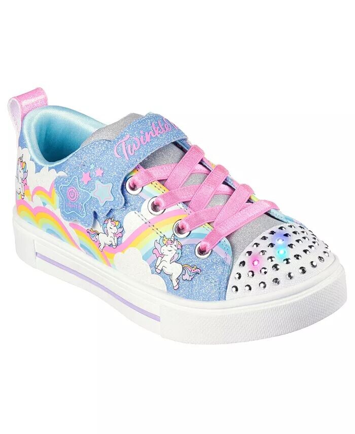 Little Girls Twinkle Toes — Twinkle Sparks — повседневные кроссовки с подсветкой и регулируемым ремешком в виде единорога от Finish Line Skechers, мультиколор
Little Girls Twinkle Toes — Twinkle Sparks — повседневные кроссовки с подсветкой и регулируемым ремешком в виде единорога от Finish Line Skechers, мультиколор