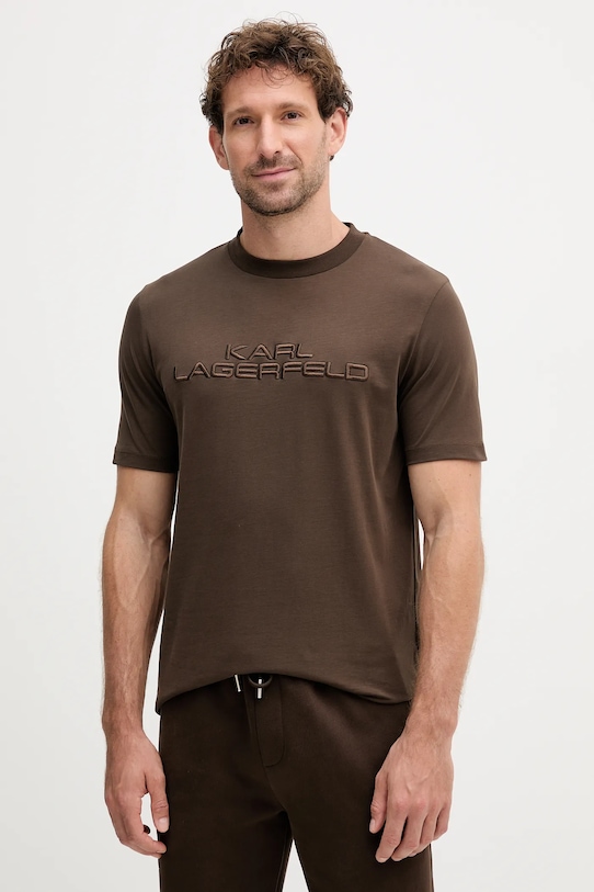 Хлопковая футболка Karl Lagerfeld, коричневый
Хлопковая футболка Karl Lagerfeld, коричневый