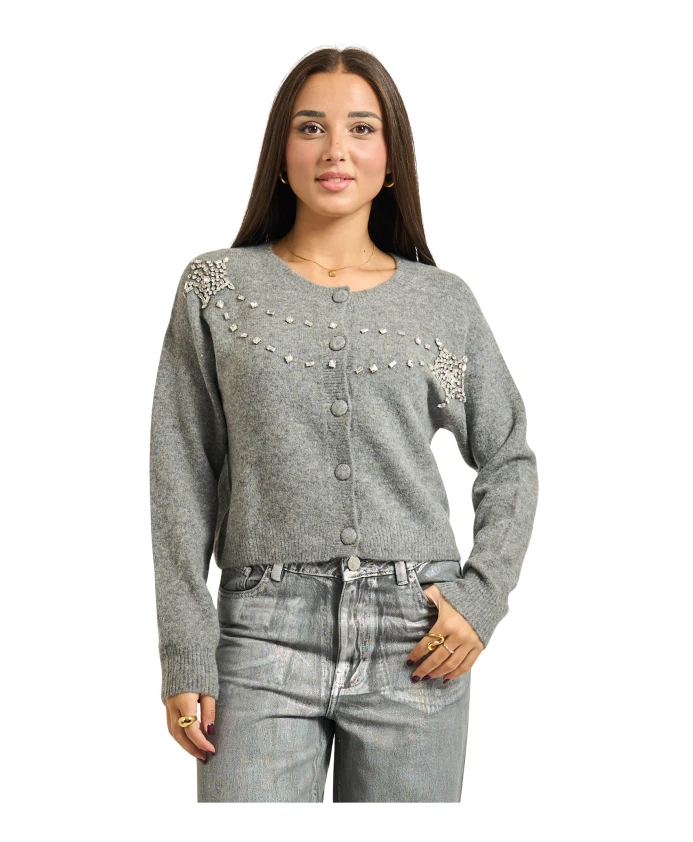 Кардиган Regular Con Stella Con Pietre Luminose Fracomina, серый
Кардиган Regular Con Stella Con Pietre Luminose Fracomina, серый