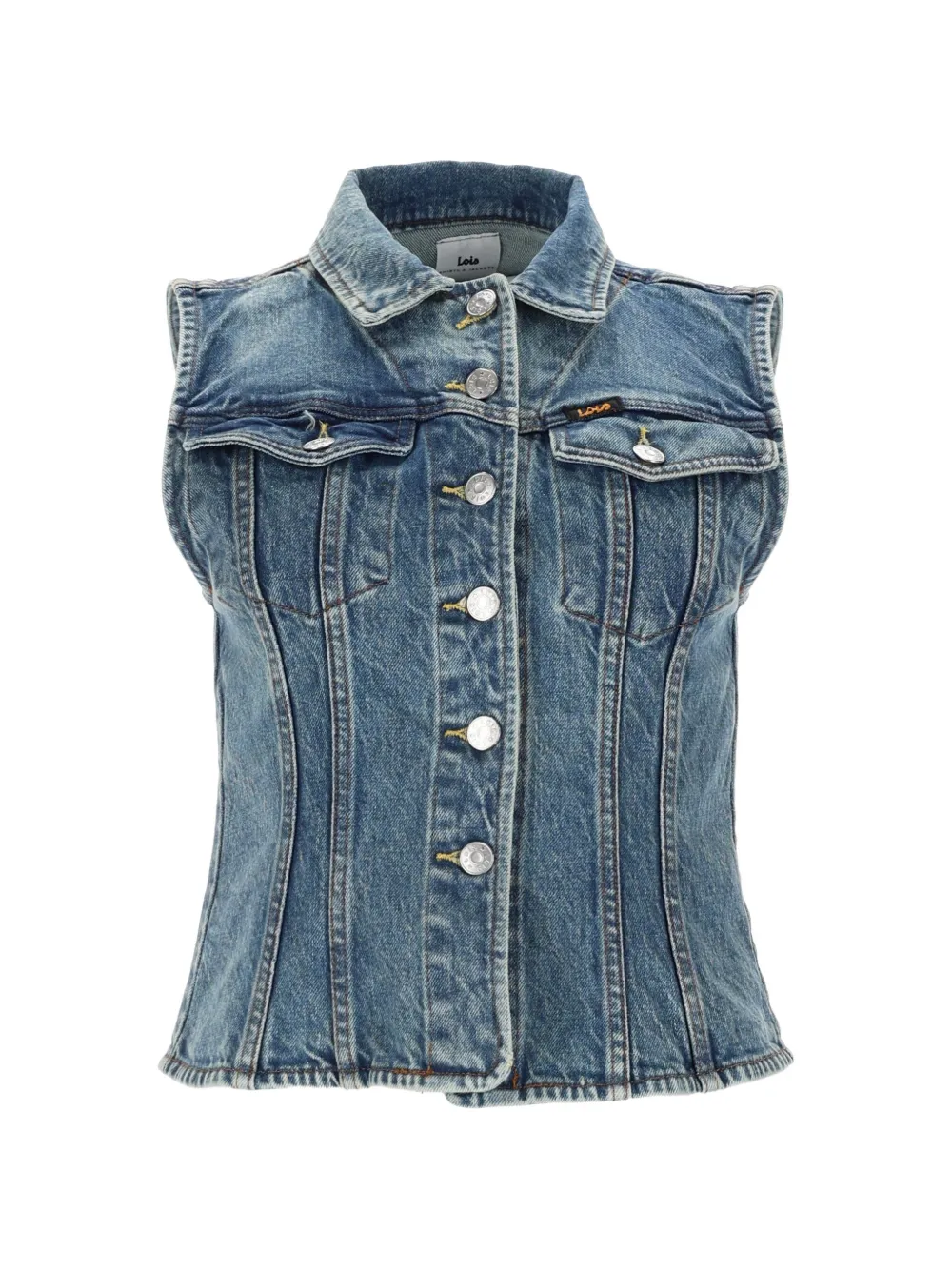 Трикотажная безрукавка на пуговицах Iois, синий
Трикотажная безрукавка на пуговицах Iois, синий