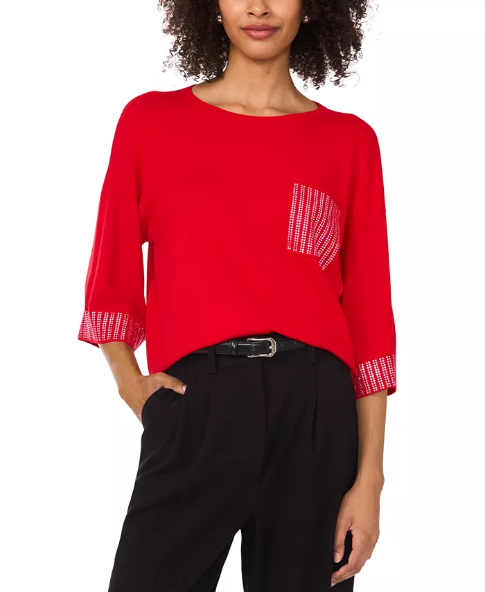 Женский топ с отделкой из страз Vince Camuto, красный
Женский топ с отделкой из страз Vince Camuto, красный